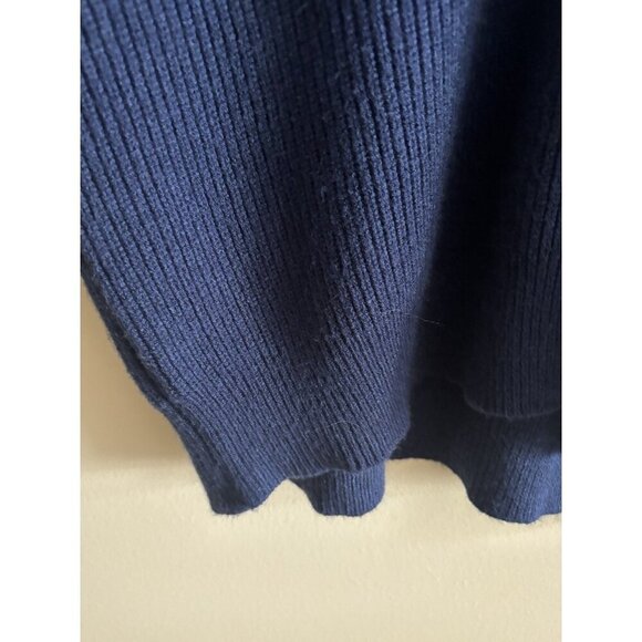 Tahari Cardigan Sweater Ribbed Knit Preppy Button Up Soft Navy Womens Small - Picture 5 of 10